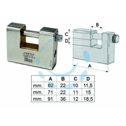 Ferramenta1.com | Lucchetto corazzato a una bocca "aditus city" p749 - PZ 6