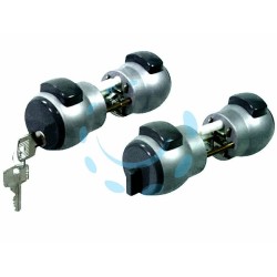 Ferramenta1.com | Pomolo premi e apri con chiave argento 13na - PZ 1