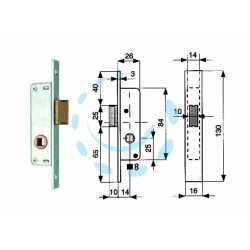 Ferramenta1.com | Serratura da infilare per montanti solo scrocco 901 - PZ 1