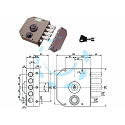 Ferramenta1.com | SERRATURA LATERALE DA APPLICARE CON SCROCCO A POM...
