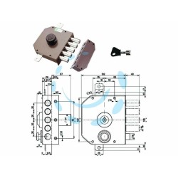 Ferramenta1.com | Serratura triplice da applicare senza scrocco con pomolo a pompa 30621 - PZ 1