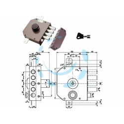 Ferramenta1.com | SERRATURA TRIPLICE DA APPLICARE CON SCROCCO CON P...