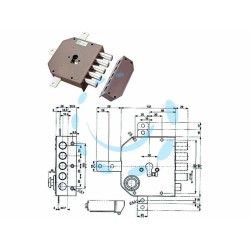Ferramenta1.com | Serratura quintuplice applicare senza scrocco cilindro europeo 38640 - PZ 1