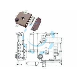 Ferramenta1.com | Serratura quintuplice da applicare con scrocco cilindro europeo 38650 - PZ 1