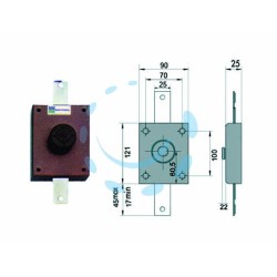 Ferramenta1.com | Deviatore da applicare con pomolo interno 34300 - PZ 1