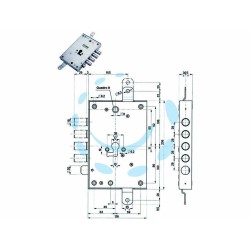 Ferramenta1.com | Serratura triplice applicare con scrocco cil. eur. blindate 85571/28 - PZ 1