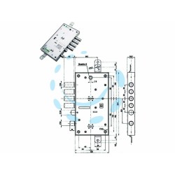 Ferramenta1.com | Serratura triplice applicare multif. scrocco d/mappa blindate 54595 - PZ 1