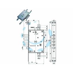 Ferramenta1.com | Serratura triplice infilare con scrocco doppia mappa blindate 52771/28 - PZ 1