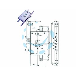 Ferramenta1.com | Serratura triplice infilare con scrocco cil. europeo blindate 85771/28 - PZ 1