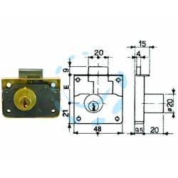 Ferramenta1.com | Serratura da applicare 1/2 scatola con cilindro una mandata  - PZ 1