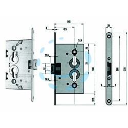 Ferramenta1.com | Serratura da infilare per porte in ferro tagliafuoco e cantine - PZ 1