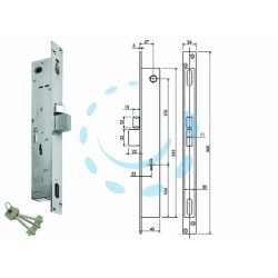 Ferramenta1.com | Serratura triplice infilare per montanti d/mappa caten. e scr. f6603 - PZ 1