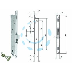 Ferramenta1.com | Elettroserratura triplice infil. per montanti d/m caten. e scr. f6703 - PZ 1