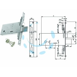 Ferramenta1.com | Serratura tripl. infil. per fasce d/mappa caten. e scr. mm.81 h f6873 - PZ 10