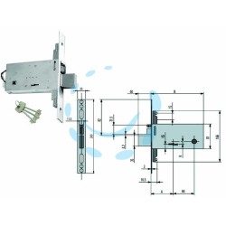 Ferramenta1.com | Elettroserratura tripl. infil. fasce d/m caten. e scr. mm.81 h f6973 - PZ 1
