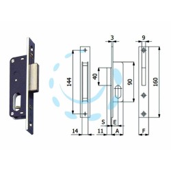 Ferramenta1.com | Serrature da infilare per montanti solo catenaccio 355 - PZ 1