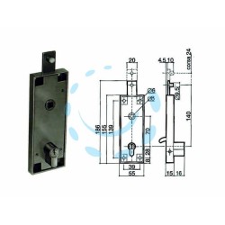 Ferramenta1.com | Serratura serranda basculante cilindro sfilabile sagomato 6561 - PZ 1
