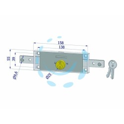 Ferramenta1.com | Serratura serranda centrale cilindro fisso tondo 2260 - PZ 1