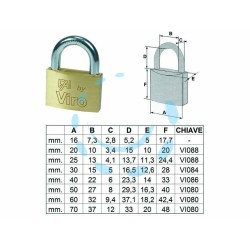 Ferramenta1.com | Lucchetto arco normale "fai by viro" - PZ 6
