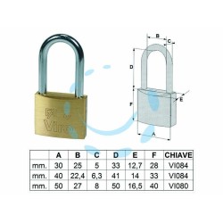 Ferramenta1.com | Lucchetto arco lungo "fai by viro" - PZ 12