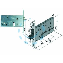 Ferramenta1.com | Elettroserratura da infilare per fasce mm.78 h 306 - PZ 1