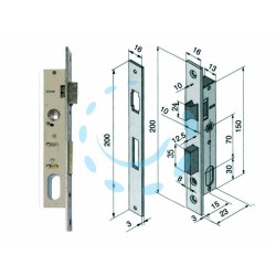 Ferramenta1.com | Serratura da infilare per montanti catenaccio e scrocco 111 - PZ 1