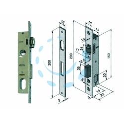 Ferramenta1.com | Serratura da infilare per montanti catenaccio e rullo 110 - PZ 1