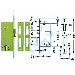 Ferramenta1.com | Elettroserratura da infilare a cilindro 5810 - PZ 1
