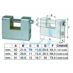 Ferramenta1.com | LUCCHETTO CORAZZATO A UNA BOCCA - Lucchetti retta...