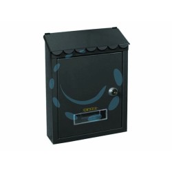 Ferramenta1.com | Cassetta postale media con tetto e chiave a cilindro nera - PZ 12