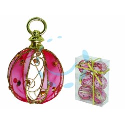 Ferramenta1.com | Sfere tonde in rete colore rosso - Luci e decoraz...