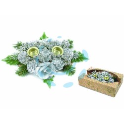 Ferramenta1.com | Porta candele a due posti colore argento - PZ 1