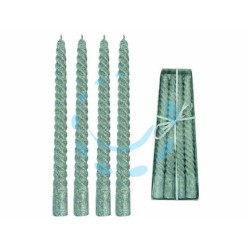 Ferramenta1.com | Candela di cera a tortiglione argento con glitter...