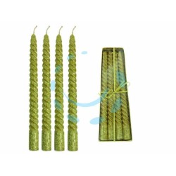 Ferramenta1.com | Candela di cera a tortiglione oro con glitter - PZ 1