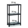Ferramenta1.com | Scaffale universal pro 63-3 per interni con 3 ripiani nero art.127 - PZ 1