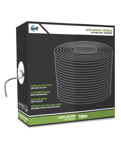 Ferramenta1.com | Cavo lan utp cat. 5 cca 0,50 mm 100 m grigio - PZ 1