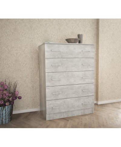 Ferramenta1.com | Kit cassettiera 5 cassetti 80x45x111 cm cemento ch.k4298 - PZ 1