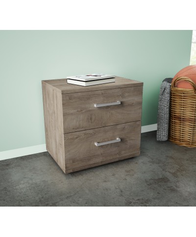 Ferramenta1.com | Kit comodino 2 cassetti 48x36x41 cm rovere k105 - PZ 1