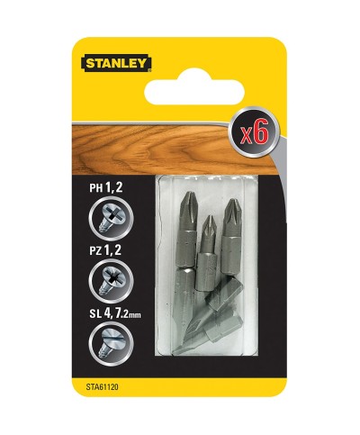 Ferramenta1.com | Piranha stanley sta61120 (x61120) 6 inserti mm.25 ass. - PZ 1