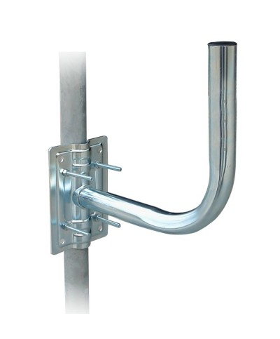 Ferramenta1.com | Supporto antenna curvo palo muro 24 cm fig.2 - PZ 1