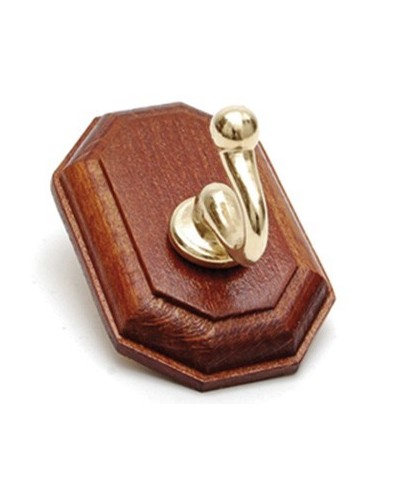 Ferramenta1.com | Gancio adesivo holz noce oro 1 posto 40x60 mm - PZ 10