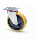Ferramenta1.com | Ruota poliuretano d 200x40 mm 22 piastra girevole - PZ 1