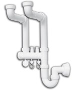 Ferramenta1.com | Sifone lavello a 2 vie invisibile - PZ 1