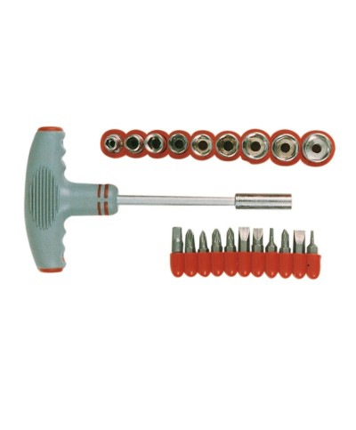 Ferramenta1.com | Cacciavite a t c/9 bussole e 11 inserti rif.76750 - PZ 1