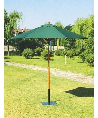Ferramenta1.com | C ombrellone in legno tondo palo 38 d 250 cm verde - PZ 1
