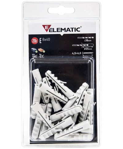 Ferramenta1.com | Elematic blister tassello e/va 10x50 mm vite 4+4 pz - CF 10
