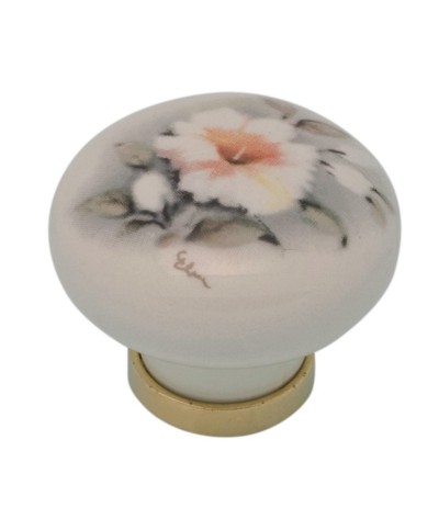 Ferramenta1.com | Pomolo porcellana tondo c/base f/ 6 31x26 mm* - PZ 25