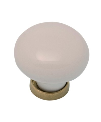 Ferramenta1.com | Pomolo porcellana tondo c/base f/ 3 31x26 mm** - PZ 25