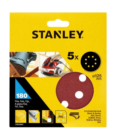 Ferramenta1.com | Piranha stanley sta32042 (x32042) 5 dischi vel. rot orb 125 gr. 180 - PZ 1