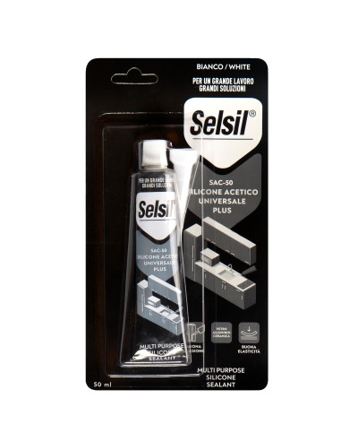 Ferramenta1.com | Selsil silicone acetico plus sac-50 traspar 50 ml - PZ 12